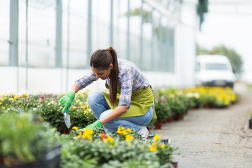 Gardening team preparing a service agreement for a UK garden job