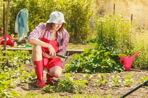 Local gardeners working on a Selsdon garden border